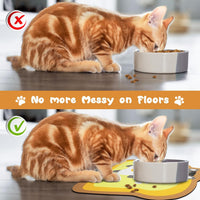 Cat Food Mats for Floor, Dog Pet Water Bowl Feeding Placemats for Food and Water Grey 17.7 * 9.8 - Egg / 23.6"L x 13.7"W - image 4