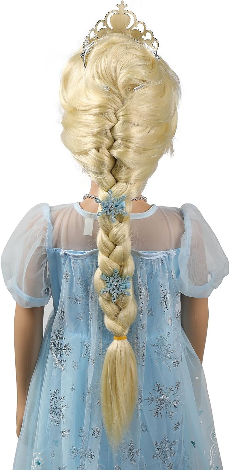 MUPUL kids long black braided wig with bangs for Halloween costumes - view 16