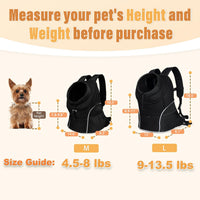 Dog Front Carrier Backpack, Adjustable Breathable Dog Backpack – Essentials for Dogs - Jet Black / Medium (4.5-8lbs) - image 2