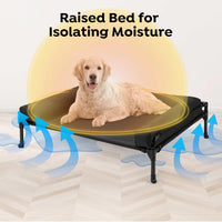 Veehoo Outdoor Elevated Dog Bed-Cooling Raised Dog Cot for Large - Black / 41.0"L x 27.0"W x 13.0"Th - image 3