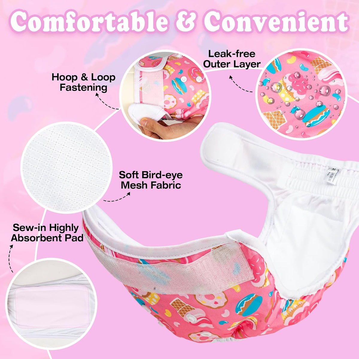 Pet Soft Female Dog Diapers, Puppy Diapers - Food / Large:19''-25'' - image 2