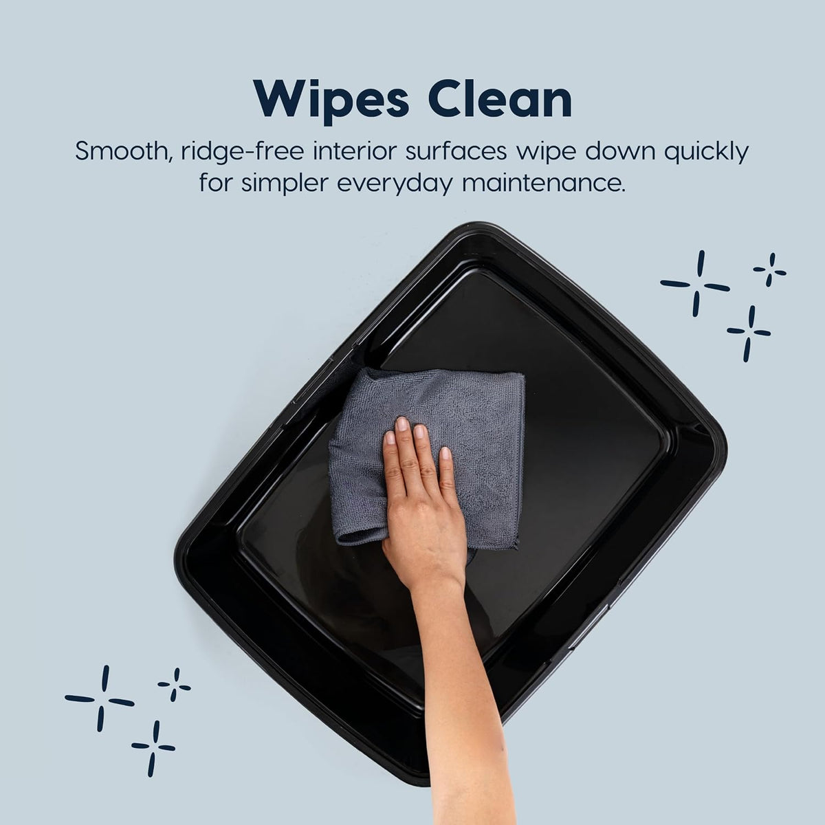 IRIS USA High Sided Cat Litter Box, Scatter Shield - Small / Black - image 3