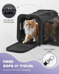 MIDOG Soft Cat Carrier Airline Approved - Black / 20.0"L x 13.0"W x 13.0"H - image 3