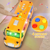 Yellow School Bus Toys for Toddlers 4 Different Flashing Lights - image 2