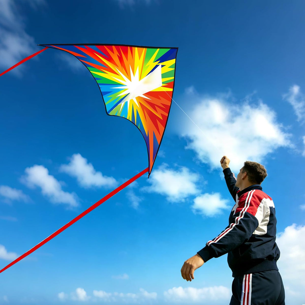 Xida large dragon delta kite for kids, 55 x 61.8 inch ripstop polyester with flying line - view 26