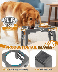 Elevated Dog Bowls for Medium Large Size Dogs - Grey / Medium Large / 2 Basic Bowls - image 4