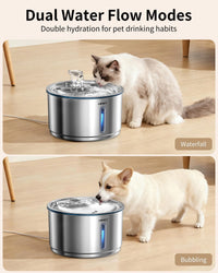NPET Cat Water Fountain Stainless Steel 1Gal/135oz Automatic Pet - Fountain +8 Filters +8 Sponges - image 4