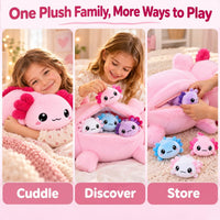 TOYSYM Seal Plush with 4 Babies - Pink Axolotl - image 2