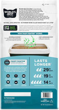 World's Best Cat Litter Poop Fighter, Urine & Poop Odor Defense - 15lb - image 3