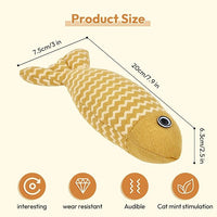 2 Pcs Catnip Toys Fish, Self Play, Cat Toys for Indoor Cats and Kitten, Catnip Cat Toy, Interactive Kitten Exercise Kicker Toys for Indoor Cats 7.8 Inches for All Breeds