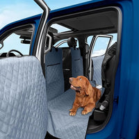 XL Dog Truck Seat Cover with Car Door Protector - Waterproof Full Coverage Back Seat Cover for Trucks with Flip-Up Rear Seats, Fits Full-Size Crew Cab Models Like F150 & F250