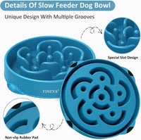 YINEYA Slow Feeder Dog Bowl for Medium Dogs - Large / L-Dark Blue - image 4