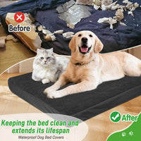 Dog Bed Covers Replacement Washable 100% Waterproof Soft Dog Bed - 30x20inch / Black - image 2