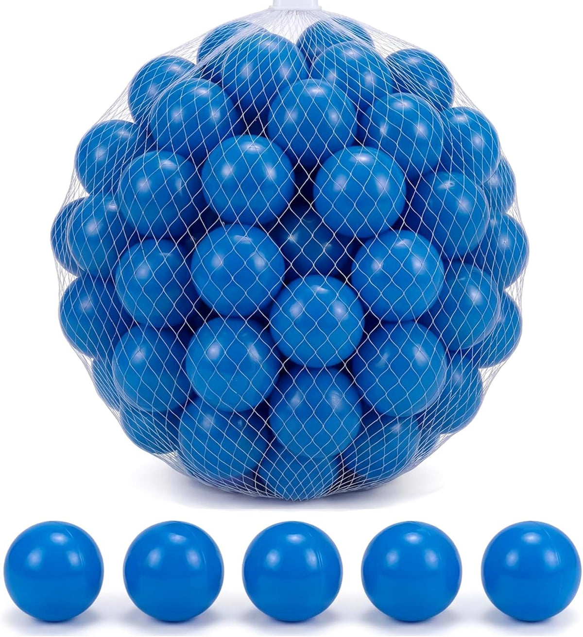 Clear Ball Pit Balls - Crush Proof Plastic Toy Balls for Boys and Girls – Fun for Kids & Family - 100 PACK / Blue