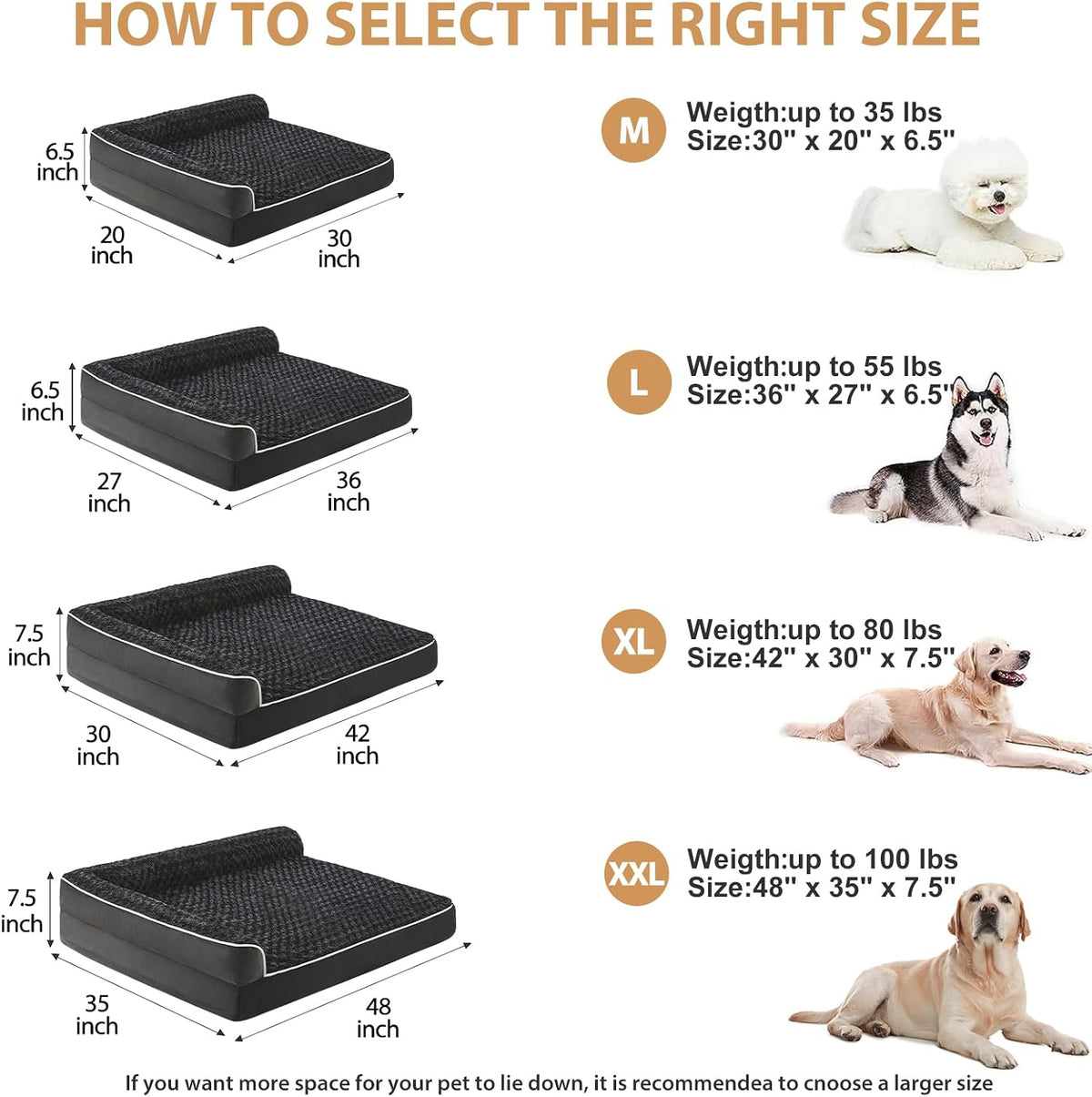 Orthopedic Washable Dog Bed - Black / 54.0"l x 36.0"w x 7.5"th - image 4
