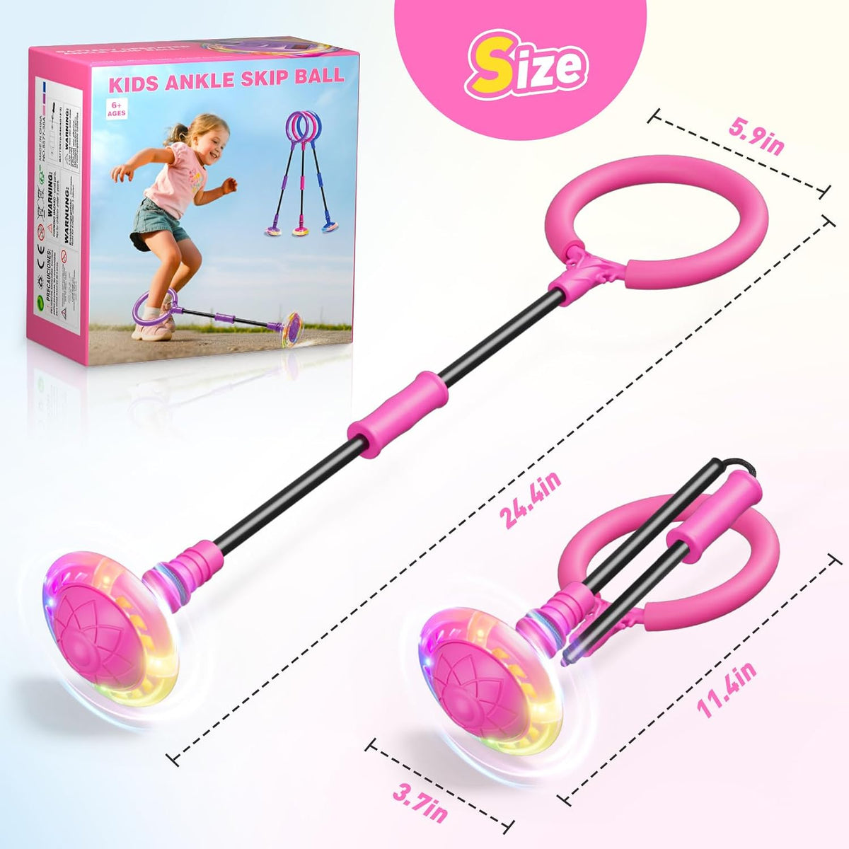 HopeRock Skip Ball Toy for Girls Ages 6-10 - Pink - image 3