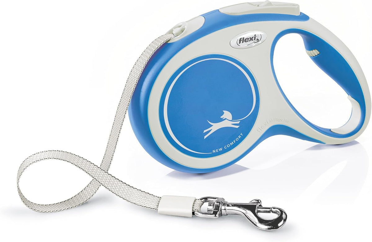 FLEXI Comfort Tape Retractable Dog Leash - Medium - 16 Feet / Blue