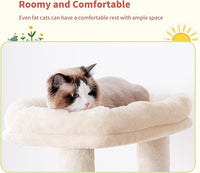 Hey-brother Tall Cat Tree Tower, Heavy Duty Scratching Posts with Large Platforms, Cozy Condos, Big Hammock, Toy Balls, Multi-Level Furniture for Indoor Adult Cats, 80.7 Inches, Beige MPJ039M