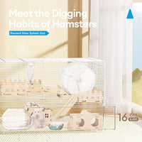 BUCATSTATE Hamster Cage Includes 8 in 1 Accessories, 3-Level Hamster Rat Cage and Habitats for Gerbil, Mice, Syrian Dwarf Hamster (24.4" L x 13.8" W x 16.9" H)