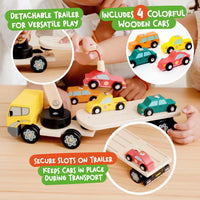 Nene Toys Magnetic Car Loader Wooden Truck for Toddlers Ages 2+ – Fun for Kids & Family - image 4