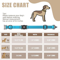 AirTag Dog Collar - Leather Dog Collar with Airtag Holder | IP68 Waterproof AirTag Holder with Metal Buckle, Comfortable GPS Dog Collars Tracker for Medium Large Dogs (Blue, L)