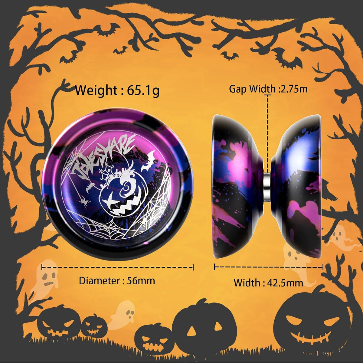 LESHARE X2 Dual-Mode Yoyo for Advanced Players & Teens Beginners – Fun for Kids & Family - Blue Purple Black - image 2