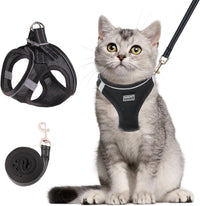 Cat Harness and Leash Set - L (Chest:17''-19'') / Black