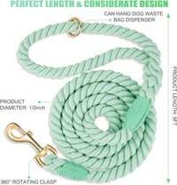 5 FT Handmade Rope Dog Leash for Small Medium and Large Dogs – Essentials for Dogs - 5FT x 1/2in (Pack of 1) / Light Green - image 2