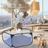 Small Animals Tent, Breathable Transparent Pet Playpen Pop Open Outdoor/Indoor Exercise Fence - Black / Backpack+Playpen - image 4