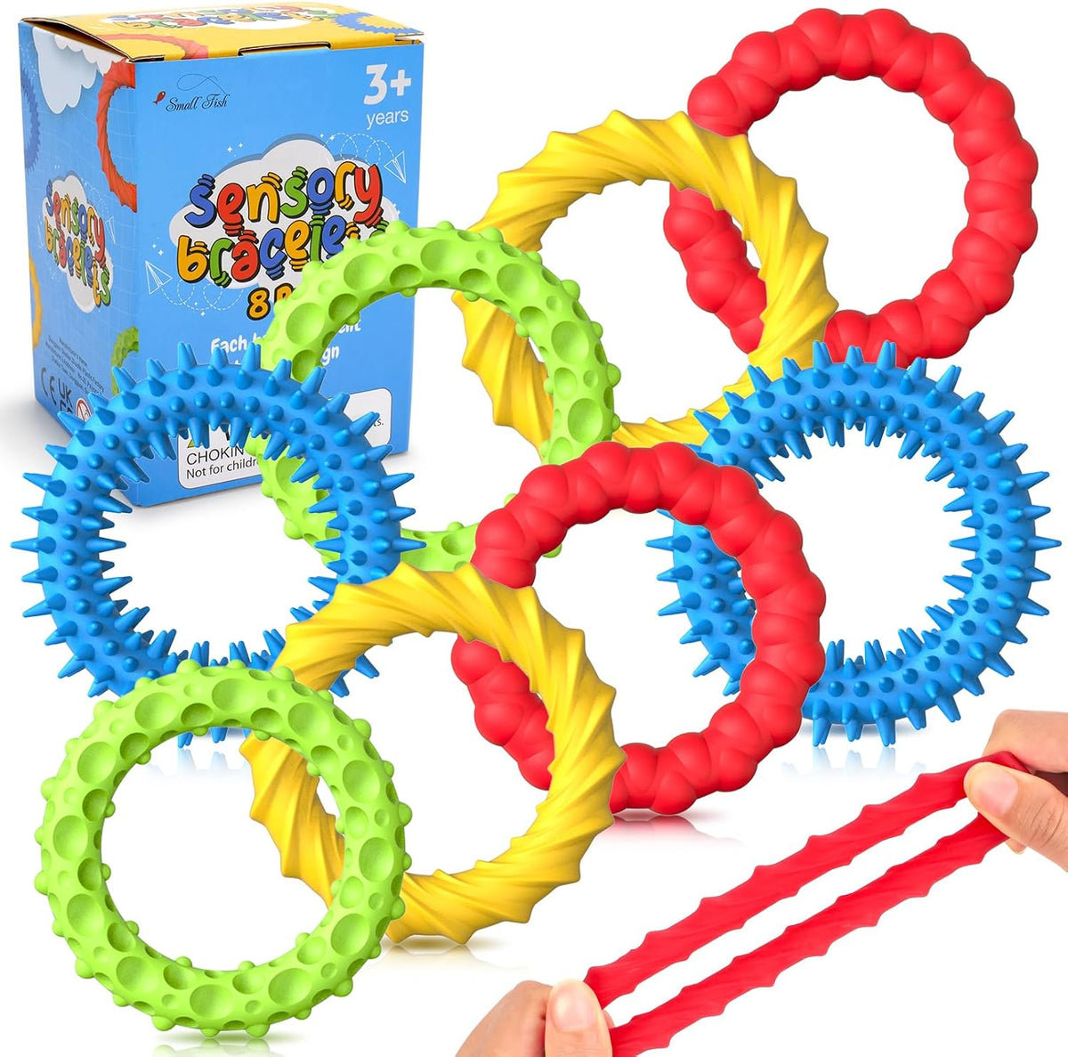 Sensory Toys Fidget Prizes for Kids Adults 4 Pack Stretchy - 8 Pack / 8