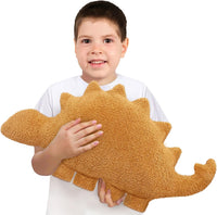 Dino Nugget Pillow Plush, Dinosaur Chicken Plush Nuggets Pillow Funny Birthday Gifts for Boys - Golden Kentrosaurus / Large