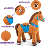 PonyCycle Ride on Unicorn Toys for Girls Pony Riding Pink Unicorn Age - Brown / Size 3 for Age 3-4 - image 3