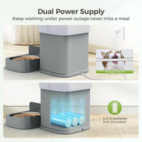 Automatic Cat Feeder for Pets, Programmable Meal Dispenser, for Timed Meals for Up to Cats & Dogs Including Dual Power Supply, and Capacity for 4 Meals Daily