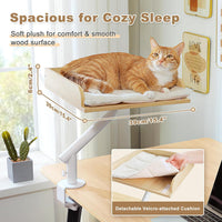 PAWZ Road Cat Desk Bed 360°Rotating Supports to 50 Lbs Cozy Nest - Beige / Wooden - image 4