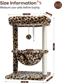SYANDLVY Small Cat Tree for Indoor Cats - Leopard Print / Top Perch with Basket - image 3