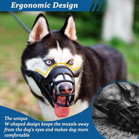 BARKLESS Dog Muzzle, Basket Muzzle Anti Biting Chewing, Sturdy Lightweight Cage Mouth Cover for Small Medium Large Sized Dogs, Allows Panting Drinking, Suitable for Grooming Trimming Training