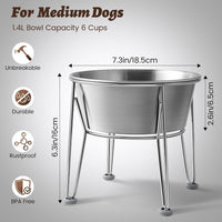 Elevated Dog Bowls for Medium&Small Dogs - 6 Cups / Raised Bowl - image 2