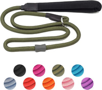 Strong Slip Rope Dog Training Leash - 1/2" x 5ft / Army Green