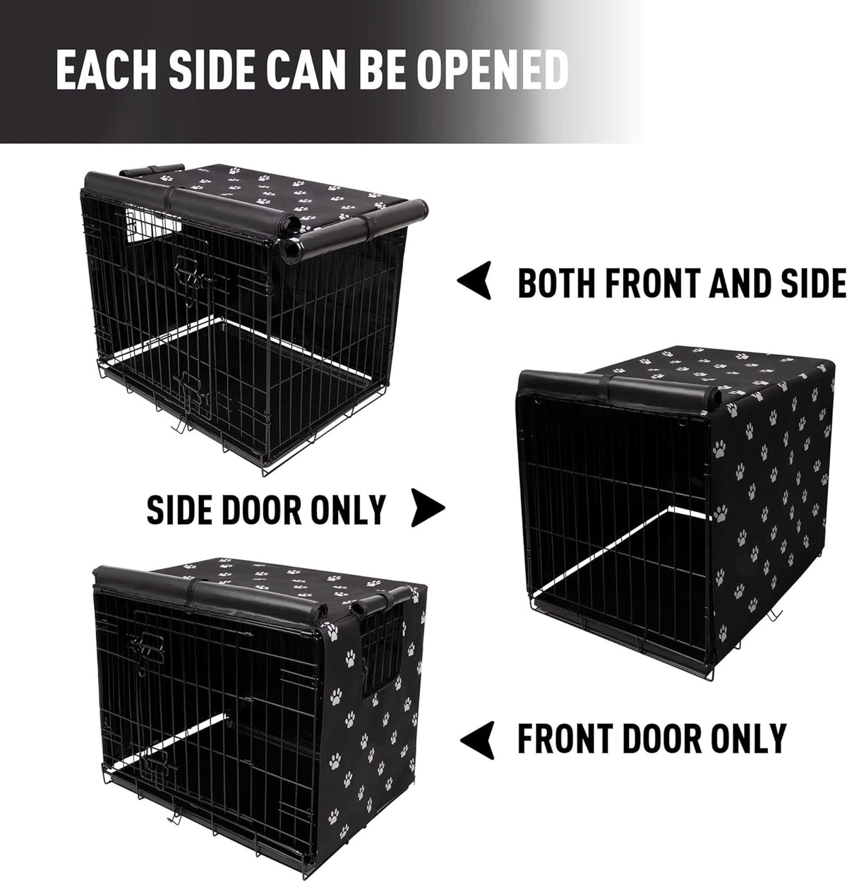 Pet Prime Dog Crate Cover Indoor/Outdoor Durable Windproof 600D - 42 Inch (42"x28"x30") - image 2