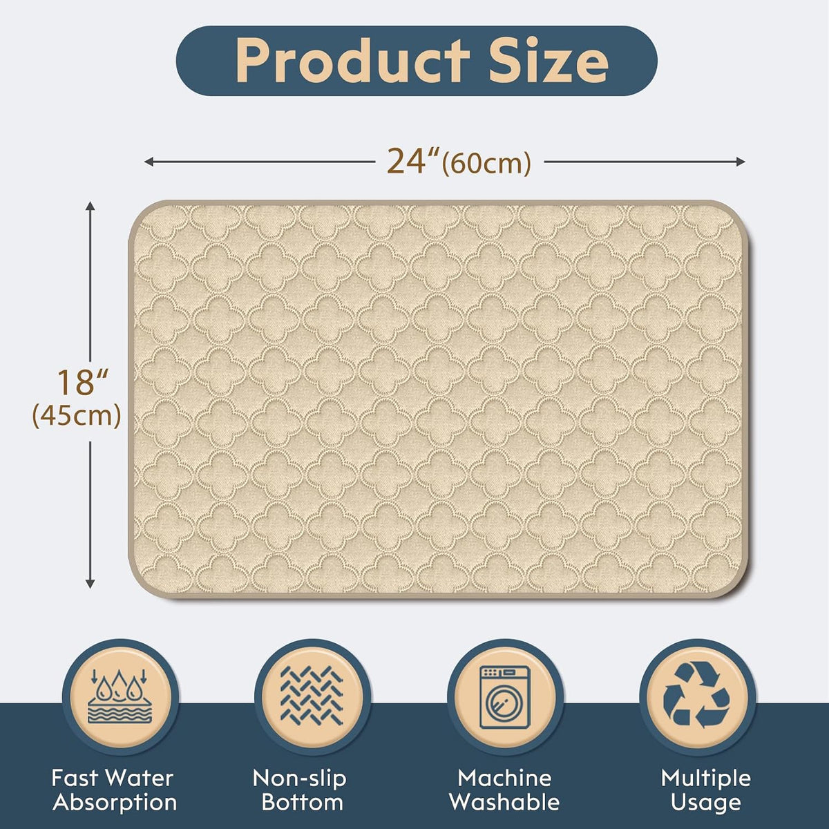 FunFurry Washable Pee Pads for Dogs - Cream / 18" X 24" - 2 Pack - image 2