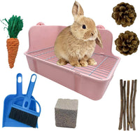 11Pcs Rabbit Litter Box Toilet - Pink