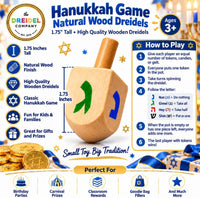 10-Pack Natural Wood Dreidels Hanukkah Draydel with English - 10-Pack - image 3