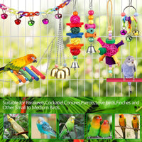 Bird Toys for Conures with Colorful Ladder Hammock Bird Cage - image 3