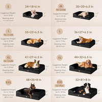 EHEYCIGA Orthopedic XL Dog Beds, Waterproof Memory Foam Dog Bed for Extra Large Dogs, Non-Slip Bottom and Egg-Crate Foam Big Pet Couch Bed with Washable Removable Cover, Black