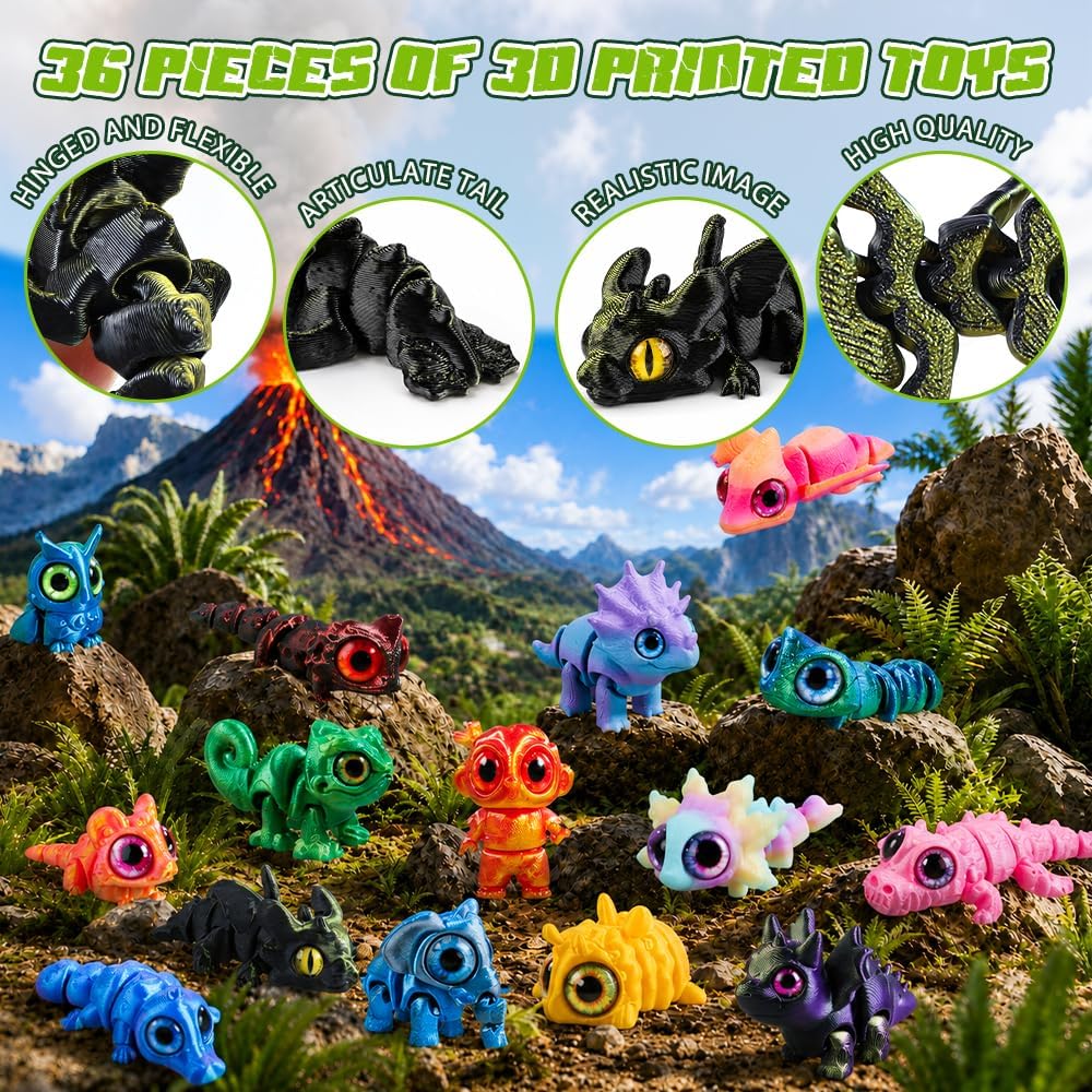 Celltestria 18PCS 3D Printed Skeleton Fidget Toys with Coffin Storage - Kawaii - image 3