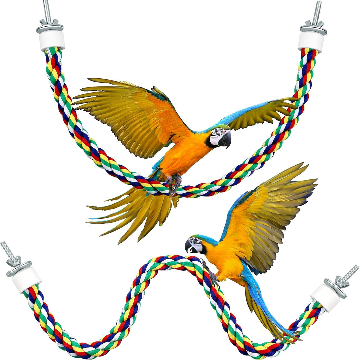 2 Pcs Bird Rope Perches Climbing Rope Bird Cage Accessories - 21.6 Inch