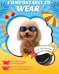 Lewondr Small Dog Sunglasses UV Protection Heart Shape Dogs Goggles - Black / Solid - image 3