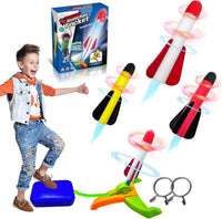 Foam Rocket Launcher for Kids, Foot-Powered Outdoor Toy Set – Fun for Kids & Family