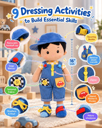 LeyaDoll 16 inch Montessori baby doll with buttons, zippers and laces - view 27