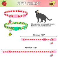 PUPTECK Halloween Cat Collar Breakaway with Bells, Kitten Outfit – Essentials for Cats - Pink&Green / NECK (7.87"-11.8") - image 2